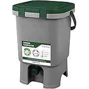Photo 1 of 5 Gallon Indoor Compost Bin Starter Kit – Odor-Free Tan Kitchen Composter with Scraper Tool, Compact Eco-Friendly Design for Year-Round Waste Recycling in Homes & Apartments