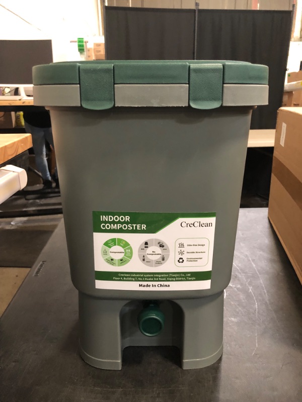 Photo 1 of 5 Gallon Indoor Compost Bin Starter Kit – Odor-Free Tan Kitchen Composter with Scraper Tool, Compact Eco-Friendly Design for Year-Round Waste Recycling in Homes & Apartments