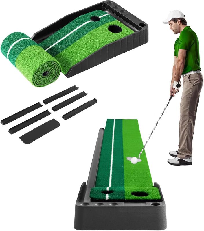Photo 1 of Golf Putting Mat with Auto Ball Return - Premium Golf Practice Mat for Home, Office, or Indoor Training - Perfect Golf Gift for Men & Women