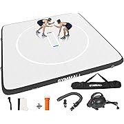 Photo 1 of Wrestling Mat Inflatable 5FT/10FT/13FT, Foldable 4" Thick Jiu Jitsu Mats for Home Outdoor Indoor, Waterproof PVC Mat for Gymnastics, Water Yoga, PE Training, BJJ, MMA, Grappling, Judo, Boxing