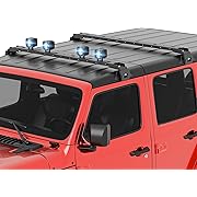 Photo 1 of For JK JL JT 300 LBS Roof Rack Cross Bars with 4 x LED Lights Compatible with 2007-2025 Jeep Wrangler JK JL Unlimited & Gladiator JT Hardtop, Cargo Carrier Rooftop Rails Kayak Luggage Crossbars