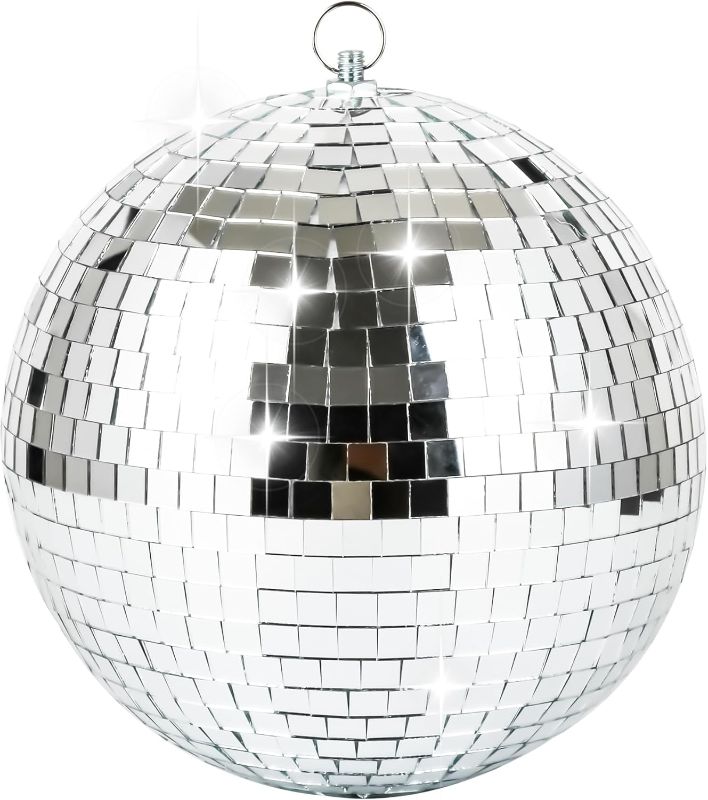 Photo 1 of NuLink 8" Disco Ball Decor Hanging Mirror Ball for Big Party Decorations Wedding Home