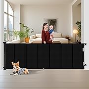 Photo 1 of Upgrade 150 inch Retractable Baby Gates Extra Wide with Reinforced Strip Design to Prevent Crawling Through, 150" Retractable Dog Gate, 42" Tall, Retractable Gate for Indoor/Outdoor
