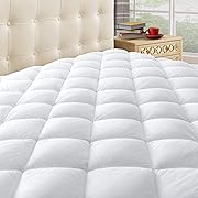 Photo 1 of Looks Opened but NOT Used** Taupiri California King Quilted Mattress Pad Cover with Deep Pocket (8"-21"), Cooling Soft Pillowtop Mattress Cover, White