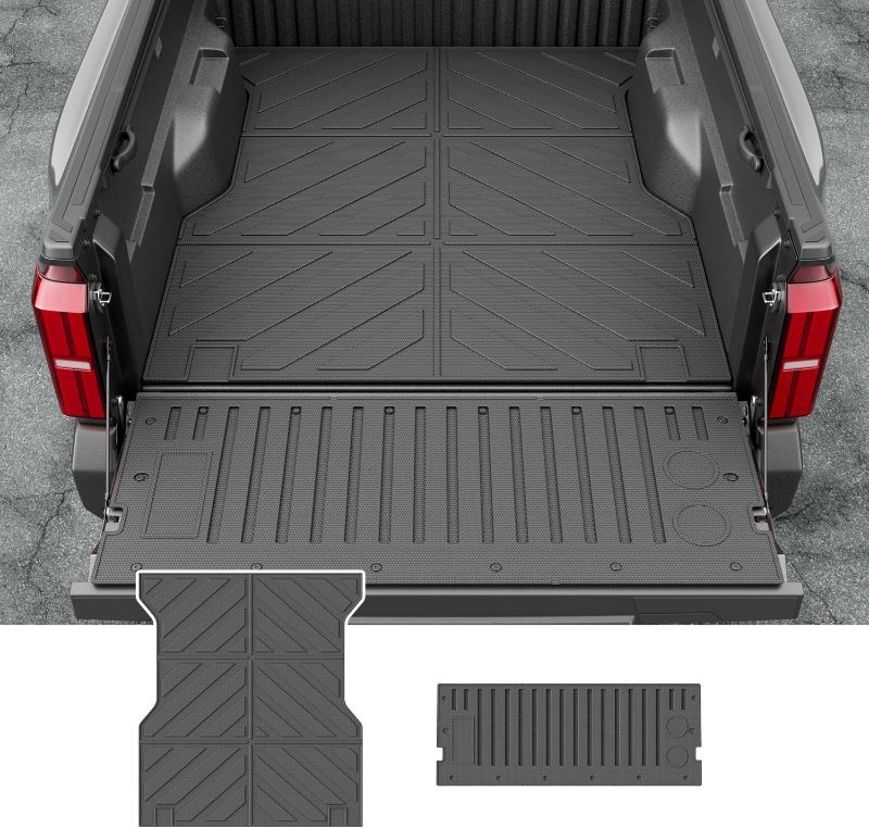 Photo 1 of 5Ft Bed Mat Compatible with 2024 2025 Toyota Tacoma Tailgate Mat Tailgate Liner TPE Truck Bed Liner Replacement for 24 25 Toyota Tacoma Accessories (Bed Mat+Tailgate Mat)