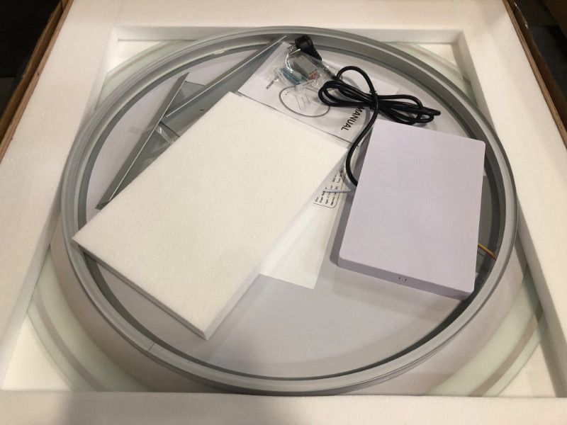 Photo 1 of LED Bathroom Mirror, 28" Round Bathroom Mirror with Front & Backlit, Dimmable 3-Color Temperature, Anti-Fog, Smart Touch Control, and Easy Installation - Luxury Vanity Mirror for Modern Bathrooms