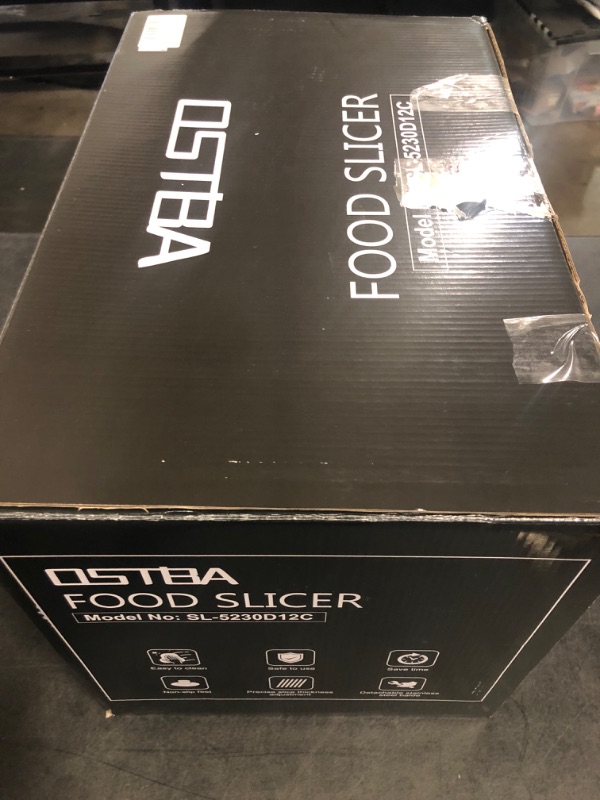 Photo 1 of OSTBA Meat Slicer with Quiet DC Motor, 200W Electric Deli Slicer, Dual 7.5'' Stainless Steel Blades, 0-15mm Adjustable Thickness, Easy to Clean, Ideal for Meat, Cheese, Bread, and Vegetables