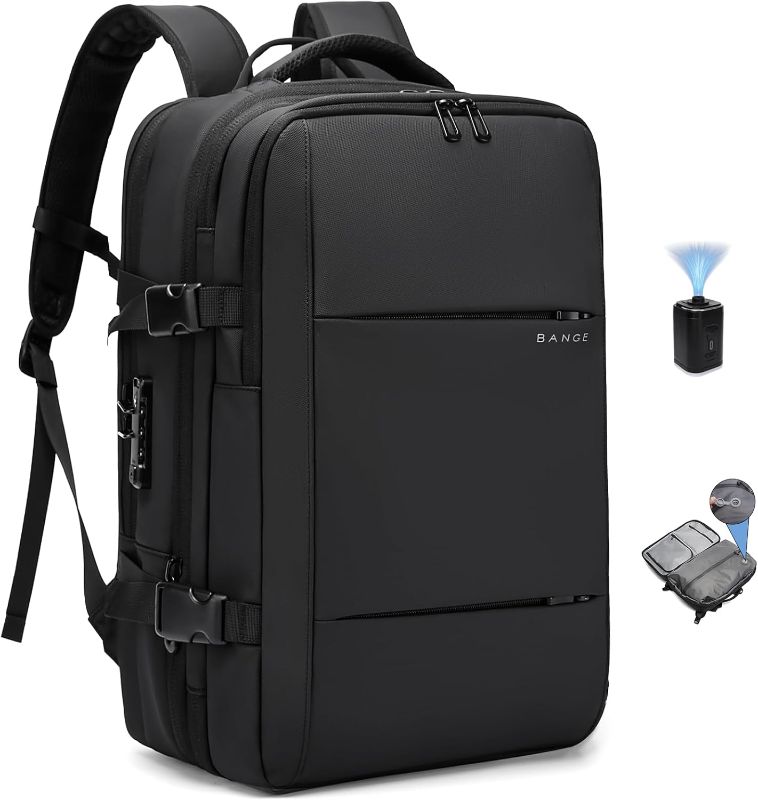 Photo 1 of BANGE Air Vacuum Backpack with Pump,Seal Air Packing Vacuum System Compression with Anti Theft Lock, Expandable Large Capacity Backpack for Travel…