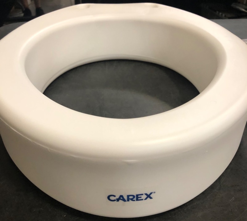 Photo 1 of Carex Toilet Seat Riser, Elongated Raised Toilet Seat Adds 3.5 inches to Toilet Height, for Assistance Bending or Sitting, 300 Pound Weight Capacity Toilet Riser