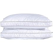 Photo 1 of Puredown® Goose Feathers and Down Pillow for Sleeping Gusseted Bed Hotel Collection Pillows, Standard, Set of 2