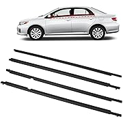 Photo 1 of WeatherStrip Window Molding Trim Seal Belt Replacement for Toyota Corolla 2009 2010 2011 2012 2013, 4pcs Black Window Weather Stripping Replaces#75710-02210, 7571002260, 7571012780