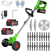 Photo 1 of Electric  Wacker 24V Electric Weed Cordless Eater with 2pcs Batteries and 3 Types Blades&Auxiliary Wheel Weed Trimmer Lightweight 3 in 1 Stringless Grass Trimmer Edger/Brush Cutter for Lawn
