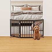 Photo 1 of Black 18-55" Foldable Pet Gate for Stairs & Doorways, Puppy Gate Fence