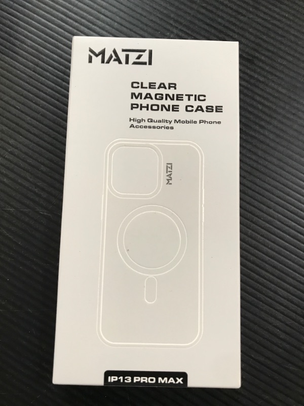 Photo 2 of Matzi Magnetic Case for iPhone 13 Pro Max: Durable PC Back, Flexible TPU Edges, Anti-Yellowing, Protective Airbags, Enhanced Corner Anti-Fall Protection (Clear)