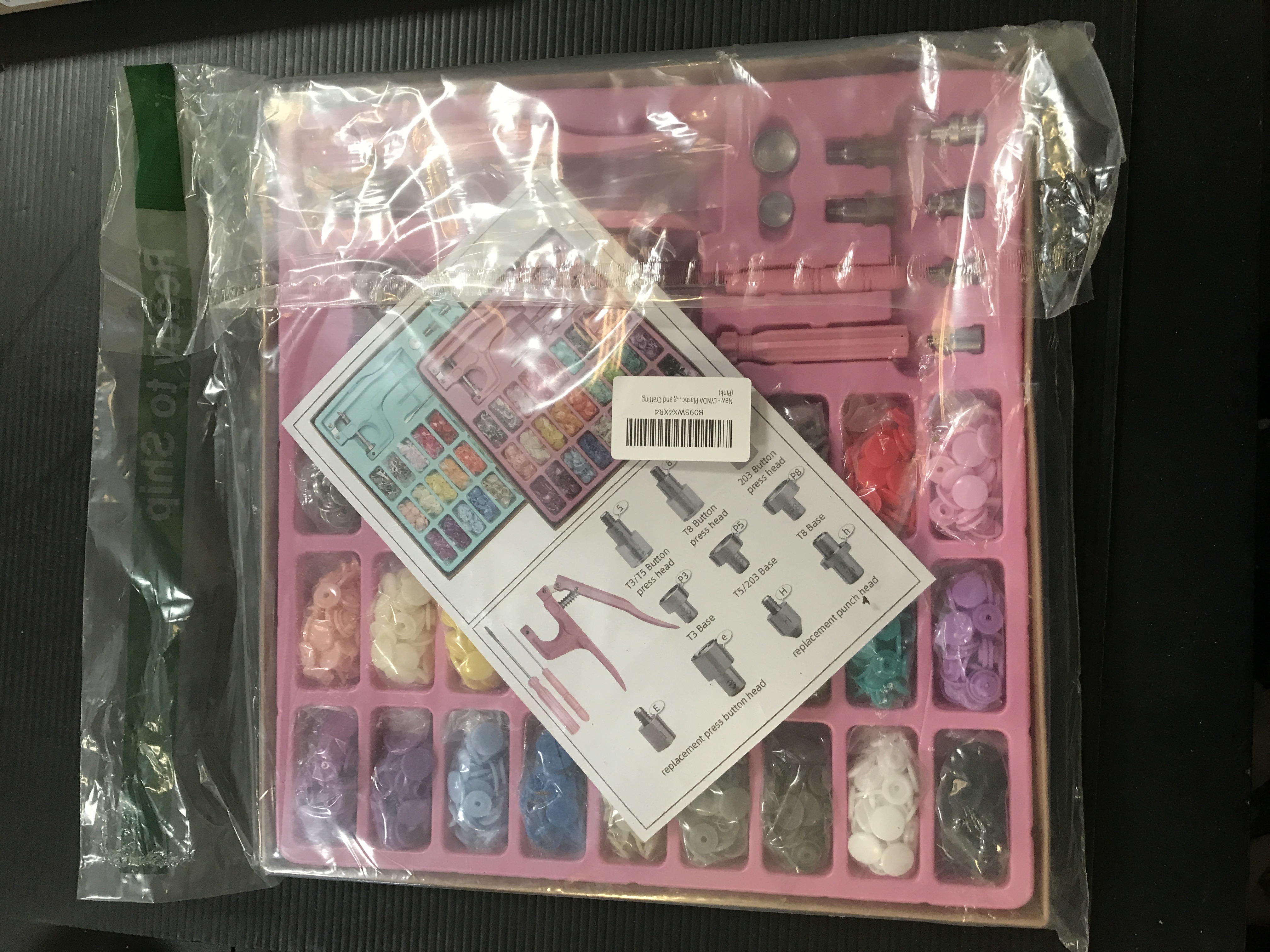 Photo 2 of LYNDA Plastic and Metal Snap Buttons with Snaps Pliers Set,300 Sets Plastic and Metal Snap Buttons for Sewing and Crafting (Pink)