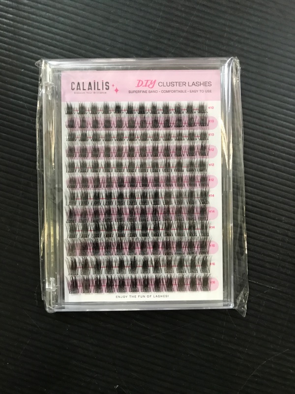 Photo 2 of CALAILIS Cluster Lashes, 144Pcs D Curl Lash Clusters DIY Lash Extensions Mega Volume Eyelash Clusters Reusable Wispy Individual Lashes Super Thin Band and Soft (HD19, D-10-16MIX)