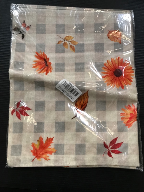 Photo 2 of BLKWHT Fall Leaves Floral Table Runner, Autumn Pumpkin Thanksgiving Table Decoration for Kitchen Dining Coffee or Indoor and Outdoor Home Party Decor 13 x 72 Inches SK134