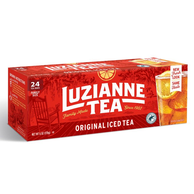 Photo 1 of Luzianne Unsweetened Iced Tea Bags, Family Size, 24ct Box (Pack of 6) (BB 08/16/26)
