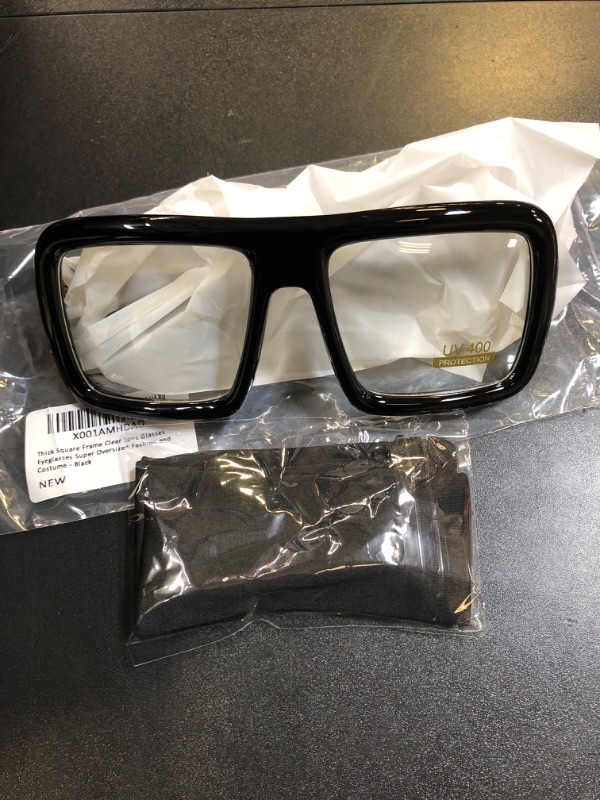 Photo 1 of Thick Square Frame Clear Lens Glasses 