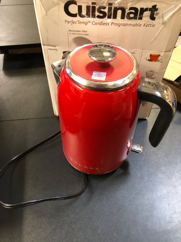 Photo 1 of 1.7-Liter Stainless Steel Electric Kettle RED