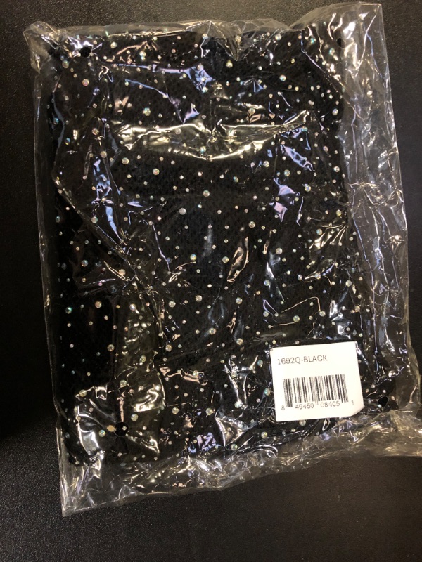 Photo 1 of MUSIC LEGS Plus Size Crotchless Rhinestone Fishnet Bodystocking