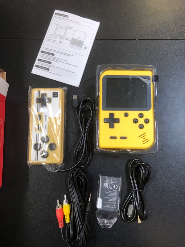 Photo 2 of Ormosiat Retro Mini 500 Non-Repeating Classic FC Games Portable Video Handheld Game Console.3.0-inch Screen.1020mAh (500_Yellow)