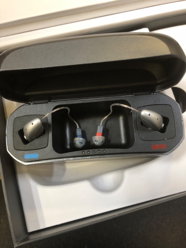 Photo 2 of Jabra Enhance Select 300 OTC Hearing Aids, Audiology Team Care Included, Bluetooth Streaming for Calls, Music, Media for iOS & Android, Nearly Invisible & Comfortable, Noise Reduction - Silver