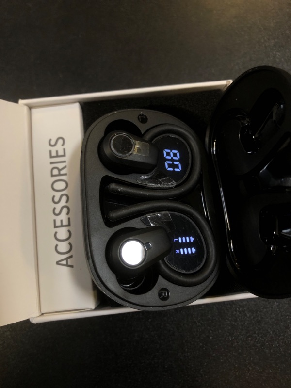 Photo 2 of Wireless Earbuds, 2023 Bluetooth Headphones 5.3 Sport, 50H Ear buds with Earhooks, Dual LED Display Bluetooth Earbuds, Deep Bass Stereo Noise Cancelling Headphones, IP7 Waterproof Running Earphones