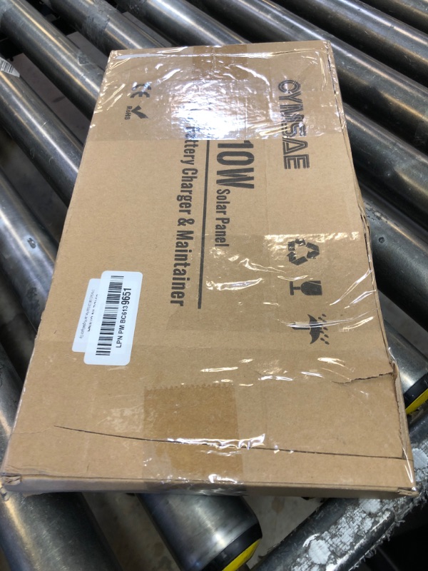 Photo 1 of OYMSAE 10W 12V Solar Panel Car Battery Charger Portable Waterproof Power Trickle Battery Charger and Maintainer for Car Boat Automotive RV with Cigarette Lighter Plug and Alligator Clip