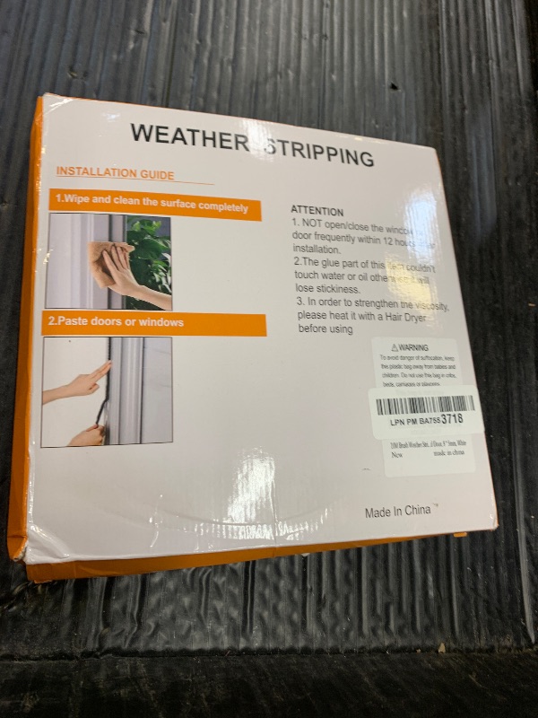 Photo 2 of 69FT Brush Weather Stripping, Neat Pile Self Adhesive Seal Strip for Windows and Door, Weatherstrip for Soundproofing, Windproof, Dustproof, Stronger Stickiness, 0.35'' Wide x 0.2'' Thick, White