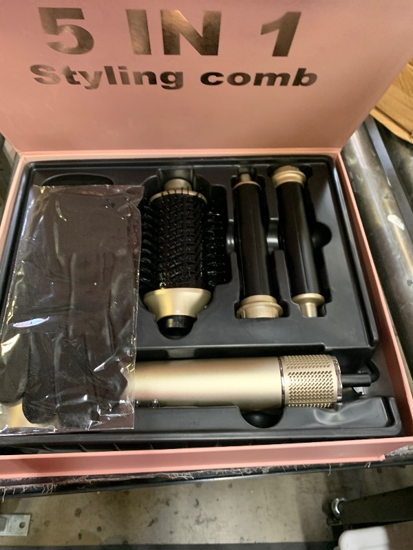 Photo 2 of Yitrust 5 in 1 Hair Styling Tools Set, Gold - 1300W 110000 RPM High Speed Hair Dryer Brush, 20m/s Airflow Air Styling Curling Iron, Volumizer Brush, Paddle Brush, Low Noise, for All Hair Types