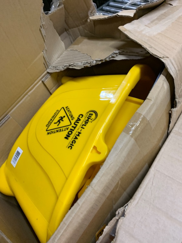 Photo 1 of Simpli-Magic Side Press Wringer Combo Commercial Rectangular Mop Bucket on Wheels, 35-Quart, Yellow