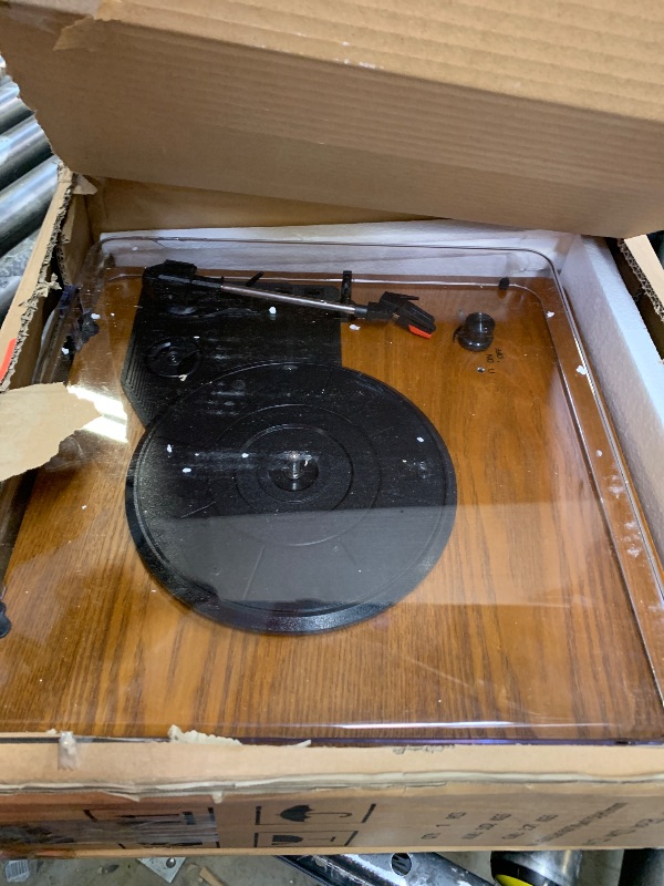 Photo 1 of VOKSUN Record Player,Hall-Level Audio Quality Turntable,3-Speed Premium Wood Vinyl Player Suitable for Gift Giving,Home Decoration,Upgraded Stylus Reduces Risk of Record Damage.