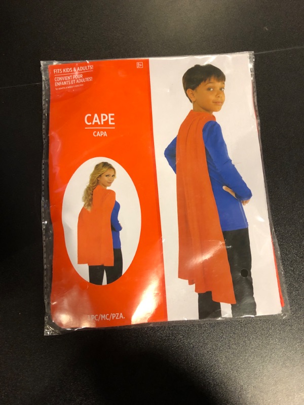 Photo 2 of Orange Cape Costume for Kids and Adults - One Size Fits Most (1 Count) - Great For Party Dress-Up - Superhero & Halloween Capes