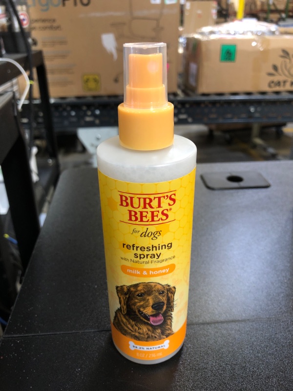 Photo 2 of Burt's Bees for Pets Naturally Derived Deodorizing Spray for Dogs with Milk & Honey, 8 Fl Oz - Eliminates Dog Odors - pH Balanced for Dogs, Free from Sulfates, Colorants, and Parabens - Made in USA