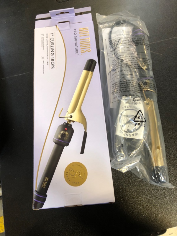 Photo 2 of Hot Tools Pro Signature Gold Curling Iron | Long-Lasting, Defined Curls, (1 in) 1 Inch (Pack of 1) Pro Signature