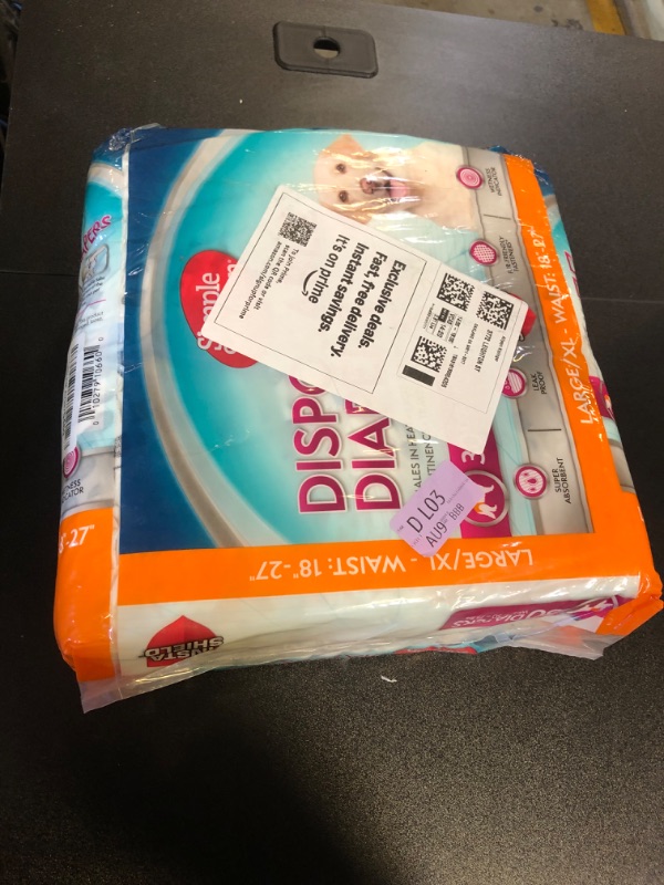 Photo 2 of Simple Solution Disposable Dog Diapers for Female Dogs Super Absorbent Leak-Proof Fit Females In Heat