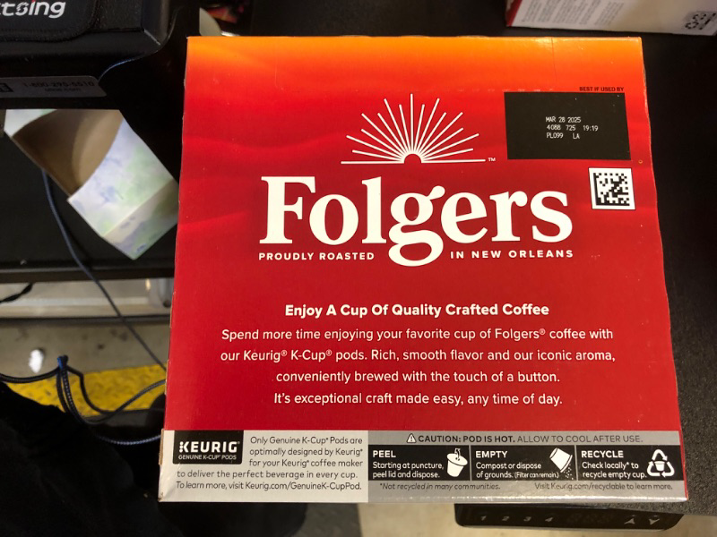 Photo 2 of Folgers Classic Roast Coffee, Medium Roast, 48 Keurig K-Cup Pods EXP MARCH 28 2025