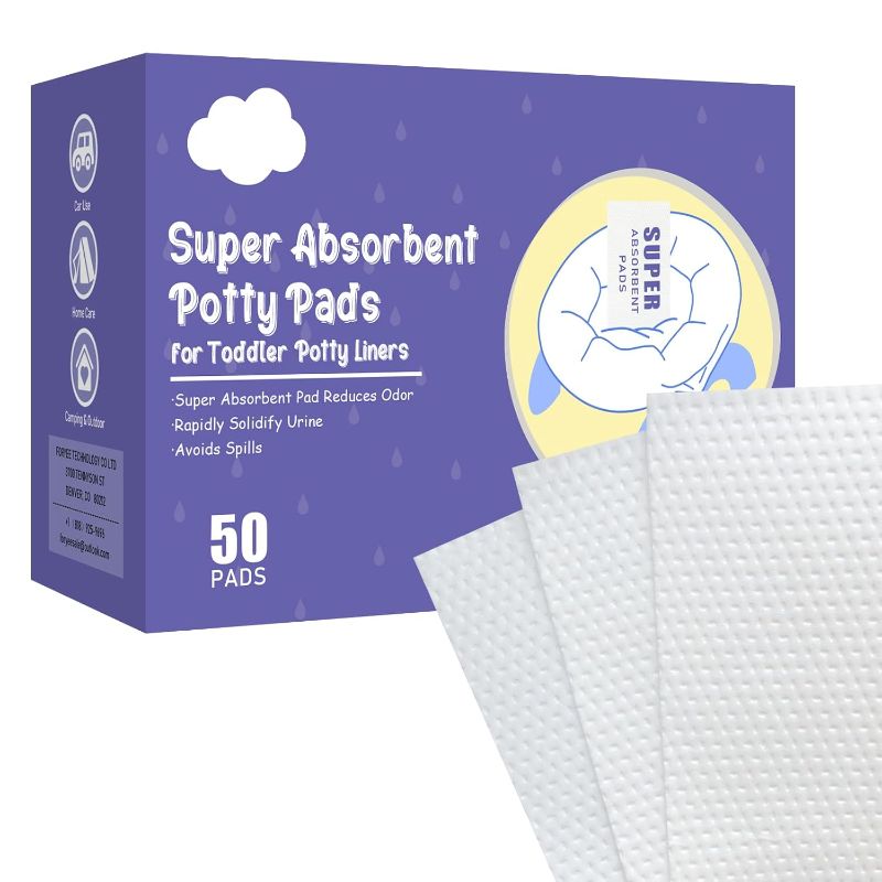 Photo 1 of 50Pcs Portable Disposable Potty Super Absorbent Urine Pads for Family Kids Traveling, for Potty Bags and Potty Buckets Disposable Strong and Fast Water Absorption
