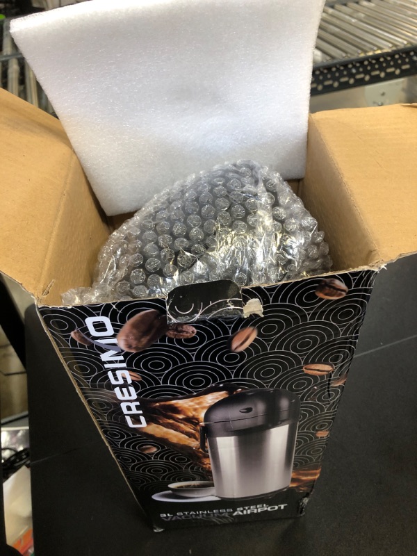 Photo 1 of 101 oz (3L) Airpot Thermal Carafe / Lever Action / Stainless Steel Thermos / 12