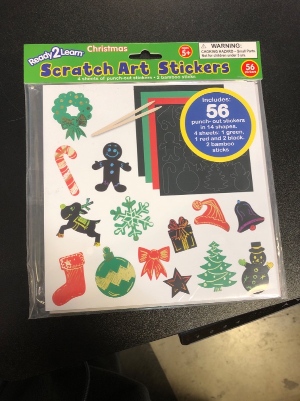 Photo 2 of READY 2 LEARN Scratch Art Stickers - Christmas - Pack of 56 - Customizable, Self-Adhesive Stickers - Scratchable Christmas Stickers for Holiday Crafts