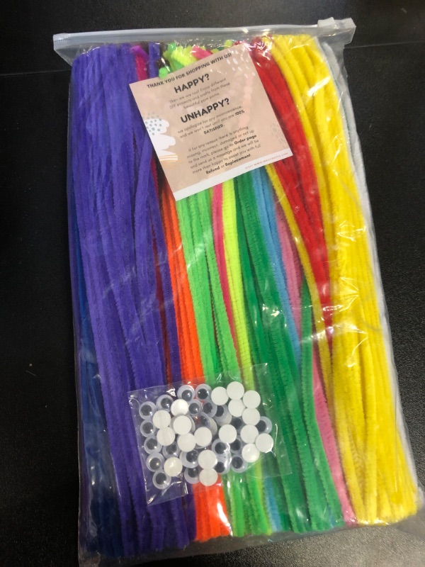 Photo 3 of 400 Pcs - 350 Pipe Cleaners in 20 Colors + 50 Googly Eyes - Chenille Stems Set for Crafts and DIY Decorations (12 Inch x 6mm), WAU-PC-400