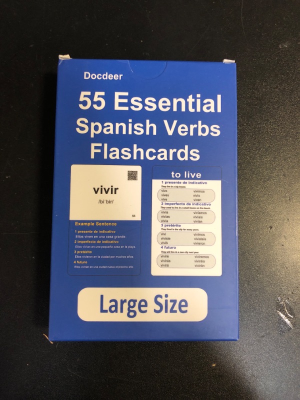 Photo 1 of Spanish Verbs: 55 Spanish Essential Verbs Flash Cards Conjugated Through 4 Tenses