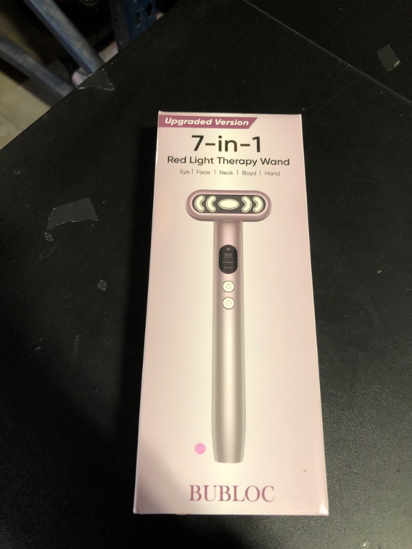 Photo 2 of Upgrade 7 in 1 Light Therapy Wand with Display Screen,Home Use Light Face Wand for Face & Eye,Portable Light Therapy,Travel LED Light Therapy for Face,Pink