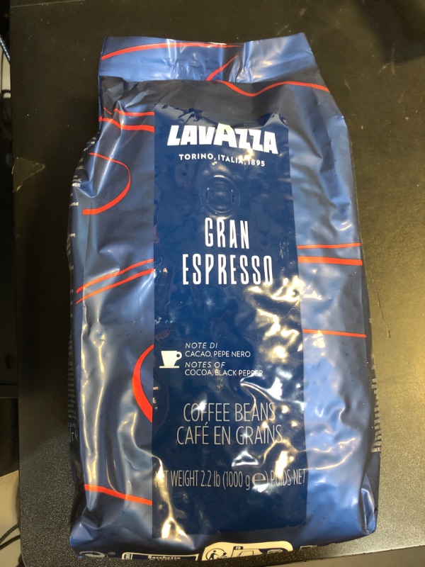 Photo 2 of Lavazza Gran Espresso Whole Bean Coffee Blend, Medium Espresso Roast, Bag 2.2 LB (Pack of 1), Balanced and rich flavor with notes of cocoa EXP 8/30/2025