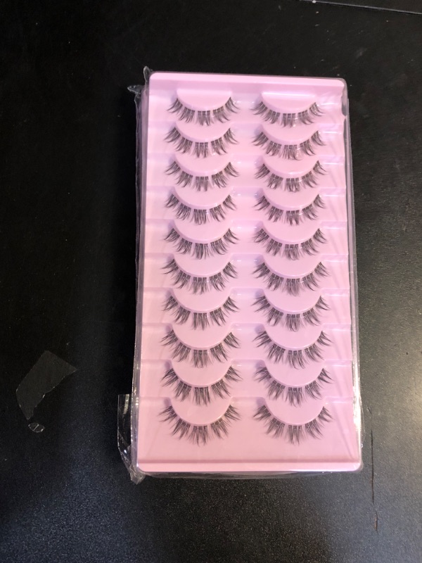 Photo 2 of 10 Pairs Lashes Wispy Mink Lashes Fluffy Eye Lashes Natural Look Clear Lash Band Fake Eyelashes Pack