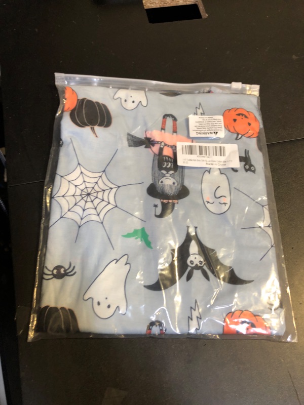 Photo 2 of 1-6T Toddler Kids Baby Girls Halloween Outfits Ghost Pumpkin Print Long Sleeve Dress Winter Clothes (Blue, 6-7 T)