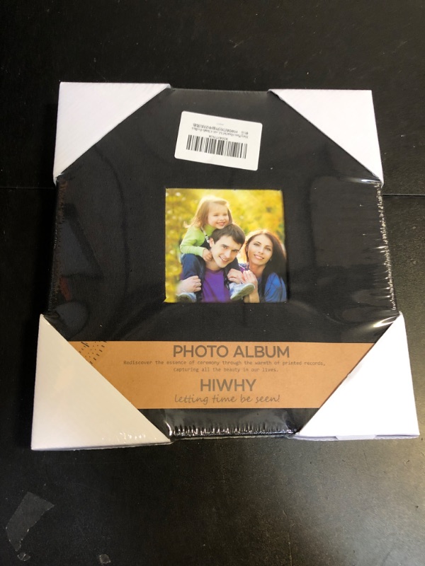 Photo 3 of Hiwhy Photo Album Self Adhesive for 4x6 5x7 2x3 Picture book, Linen Scrapbook Photo Album Book DIY Scrap Book with Picture Display Window with A Metallic Pen (20 Sheets/ 40 Pages, Black?