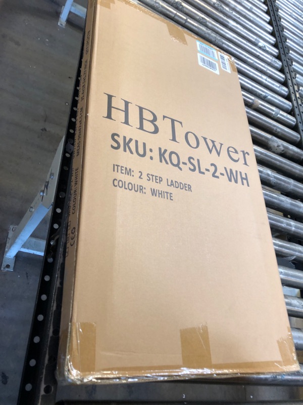 Photo 1 of HBTower Step Ladder Folding Step Stool Step Ladder, Step Stool for Adults with Anti-Slip Pedal,330 lbs Capacity Step Stool for Kitchen, Home,White