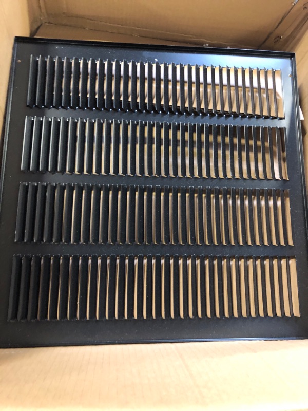 Photo 2 of 16" X 16" Steel Return Air Grilles - Sidewall and Ceiling - HVAC Duct Cover - Black [Outer Dimensions: 17.75"w X 17.75"h]